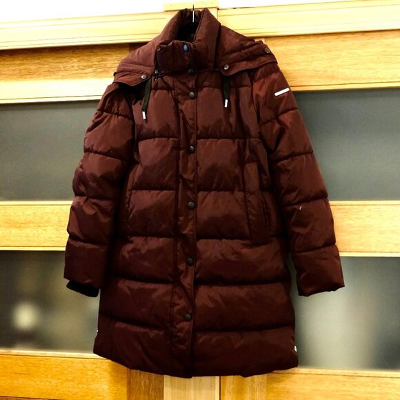 LAUNDRY BY SHELLI SEGAL~Womens Fitted Puffer Coat 3/4 Length Plum Purple SZ MED - Picture 4 of 6